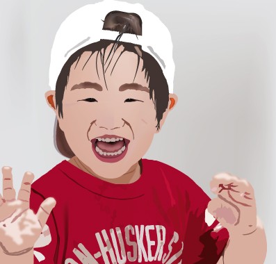 【笑顔イラスト】はしゃぐ男の子